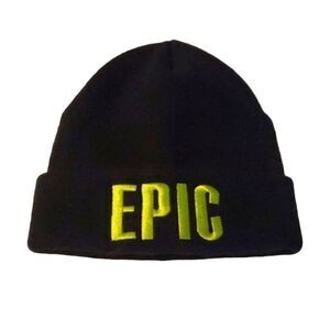 Brothers EPIC Embroidered Hat Black/Neon Green Beanie Toboggan Winter Hat Street